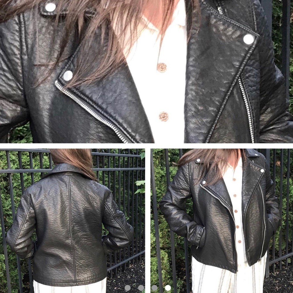 Forever 21 Faux Black Leather Biker Jacket